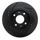 R1 86-17 Nissan Pulsar NX Front Right Drilled & Slotted Black Brake Rotor