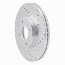 R1 14-23 Ford Fiesta Front Drilled & Slotted Silver Brake Rotor Set