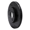 R1 02-06 Hyundai Sonata Front Right Drilled & Slotted Black Brake Rotor
