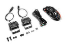 Go Rhino Xplor Bright Series Rectangle LED Spot Light Kit (Surface/Thread Stud Mnt) 3x2 - Blk (Pair)