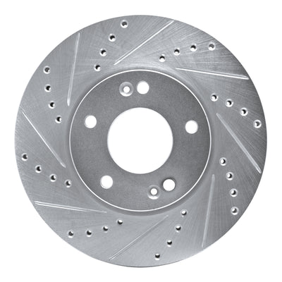 R1 07-10 Kia Rondo (Canada) Front Left Drilled & Slotted Silver Brake Rotor