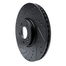 R1 20-25 Hyundai Palisade Front Left Drilled & Slotted Black Brake Rotor
