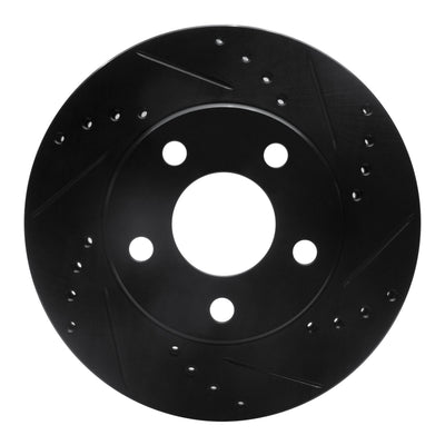 R1 1990-1997 Buick LeSabre Front Right Drilled & Slotted Black Brake Rotor