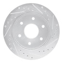 R1 88-00 Cadillac Escalade Front Left Drilled & Slotted Silver Brake Rotor