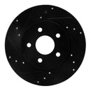 R1 01-08 Ford Mondeo (Mexico) Rear Left Drilled & Slotted Black Brake Rotor