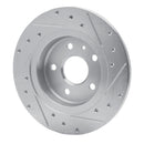 R1 11-22 Buick Encore Rear Left Drilled & Slotted Silver Brake Rotor