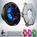 DS18 NXL-M Series Spkr w/ RGB LED Lights 6.5in 2-Way 100 Watts RMS 4 ohm Blk Grill Detached w/ Cover
