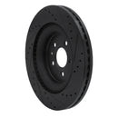 R1 13-19 Ford Police Interceptor Sedan Front Left Drilled & Slotted Black Brake Rotor