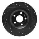 R1 18-25 Volvo S60 Rear Left Drilled & Slotted Black Brake Rotor