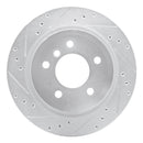 R1 09-16 BMW Z4 Rear Left Drilled & Slotted Silver Brake Rotor