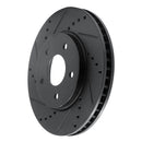 R1 11-25 Chevrolet City Express Front Left Drilled & Slotted Black Brake Rotor