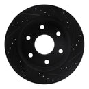 R1 99-07 Chevrolet Avalanche 1500 Front & Rear Drilled & Slotted Black Brake Rotor Set