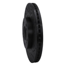 R1 04-12 Mitsubishi Eclipse Front Right Drilled & Slotted Black Brake Rotor