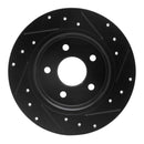 R1 12-18 Ford Focus Rear Drilled & Slotted Black Brake Rotor Set