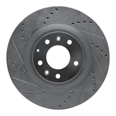 R1 07-15 Mazda CX-9 Front Left Drilled & Slotted Silver Brake Rotor