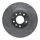 R1 07-15 Mazda CX-9 Front Left Drilled & Slotted Silver Brake Rotor