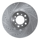 R1 00-03 BMW M5 Right Front Drilled & Slotted Silver Brake Rotor