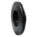 R1 91-01 BMW 850CI Front Right Drilled & Slotted Black Brake Rotor
