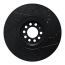 R1 04-06 Audi TT Quattro Left Front Drilled & Slotted Black Brake Rotor