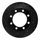 R1 77-93 Chevrolet V30 & V3500 Pickup Front Left Drilled & Slotted Black Brake Rotor