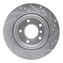 R1 99-06 BMW 323i Rear Drilled & Slotted Silver Brake Rotor Set