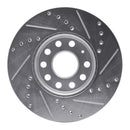 R1 05-25 Audi A3 Front Drilled & Slotted Silver Brake Rotor Set