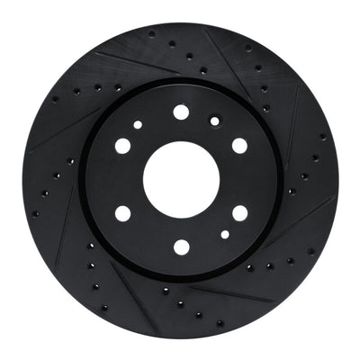 R1 23-25 Chevrolet Colorado Front Right Drilled & Slotted Black Brake Rotor