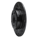 R1 14-20 Infiniti QX30 Rear Right Drilled & Slotted Black Brake Rotor