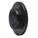 R1 97-02 Dodge Dakota 4WD Front Right Drilled & Slotted Black Brake Rotor