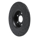 R1 18-25 Volvo S60 Rear Left Drilled & Slotted Black Brake Rotor
