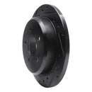 R1 96-02 Ford Crown Victoria Rear Left Drilled & Slotted Black Brake Rotor