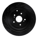 R1 09-17 Suzuki Grand Vitara Rear Right Drilled & Slotted Black Brake Rotor