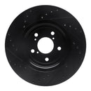 R1 17-20 Acura MDX Front Right Drilled & Slotted Black Brake Rotor