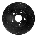 R1 06-15 Acura CSX Front & Rear Drilled & Slotted Black Brake Rotor Set