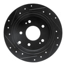 R1 04-12 Mitsubishi Eclipse Rear Right Drilled & Slotted Black Brake Rotor
