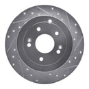 R1 07-09 Hyundai SANTA FE Rear Right Drilled & Slotted Silver Brake Rotor