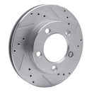 R1 76-93 Ford F-150 4WD Front Right Drilled & Slotted Silver Brake Rotor