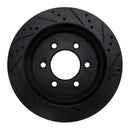 R1 18-21 Ford F-150 4WD Rear Left Drilled & Slotted Black Brake Rotor