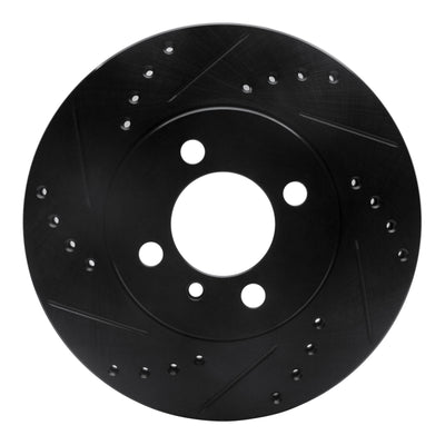 R1 84-91 BMW 325I (USA/Canada) Front Left Drilled & Slotted Black Brake Rotor