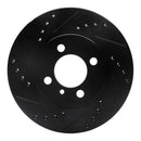 R1 84-91 BMW 325I (USA/Canada) Front Left Drilled & Slotted Black Brake Rotor