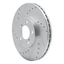 R1 93-07 Ford Thunderbird Front Left Drilled & Slotted Silver Brake Rotor