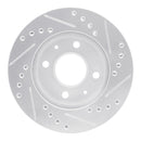 R1 83-87 Honda Prelude Front Left Drilled & Slotted Silver Brake Rotor