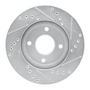 R1 95-04 Ford CONTOUR Front Left Drilled & Slotted Silver Brake Rotor