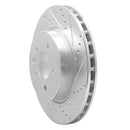 R1 00-06 Jaguar XJR Rear Right Drilled & Slotted Silver Brake Rotor