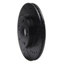 R1 03-17 Acura ILX Front Right Drilled & Slotted Black Brake Rotor