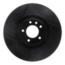R1 18-25 Land Rover Defender 110 Front Left Drilled & Slotted Black Brake Rotor