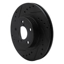 R1 90-01 Subaru Impreza Front Left Drilled & Slotted Black Brake Rotor