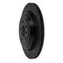 R1 06-12 Mercedes-Benz GL350 Rear Right Drilled & Slotted Black Brake Rotor