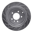 R1 05-07 Land Rover LR3 Rear Right Drilled & Slotted Silver Brake Rotor