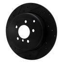 R1 03-05 Land Rover Range Rover Rear Left Drilled & Slotted Black Brake Rotor